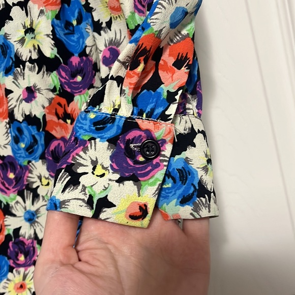 NWT ZARA COLOURFUL FLORAL LONGSLEEVE MINI DRESS - Picture 7 of 7
